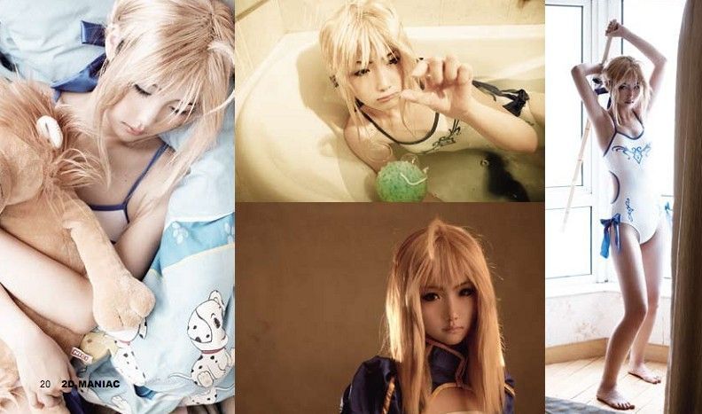 barefoot chinese cosplay fate_stay_night liu_(cosplayer) photo real saber tagme
