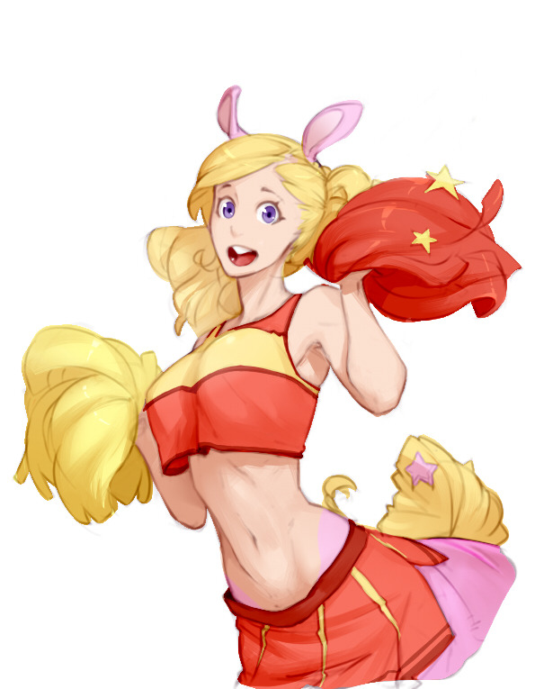 1girl :d animal_ears bare_shoulders blonde_hair breasts buck_teeth centaur cowboy_shot crop_top crop_top_overhang cropped_shirt holding holding_pom_poms horse_ears looking_at_viewer materclaws medium_breasts miniskirt monster_girl navel open_mouth original pleated_skirt pom_pom_(cheerleading) ponytail red_skirt simple_background skirt smile solo taur teeth violet_eyes white_background