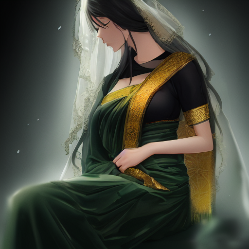 ai-generated indian indian_clothes koyanskaya_(indian_lostbelt_outfit)_(fate) non-web_source sari traditional_clothes