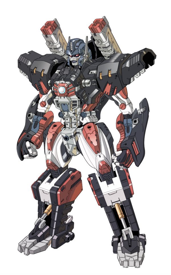 beast_wars beast_wars:_transformers clenched_hands kuramochi_kyouryuu looking_ahead maximal mecha no_humans optimus_primal piston red_eyes redesign shoulder_cannon solo standing transformers white_background