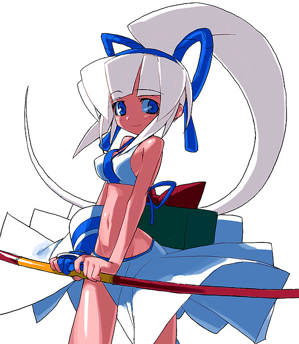 archer blue_eyes long_hair majikina_mina ponytail samurai_shodown samurai_spirits snk white_hair