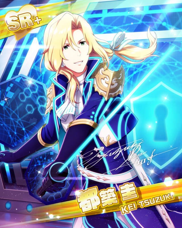 blonde_hair character_name green_eyes idolmaster idolmaster_side-m jacket long_hair sword tsuzuki_kei