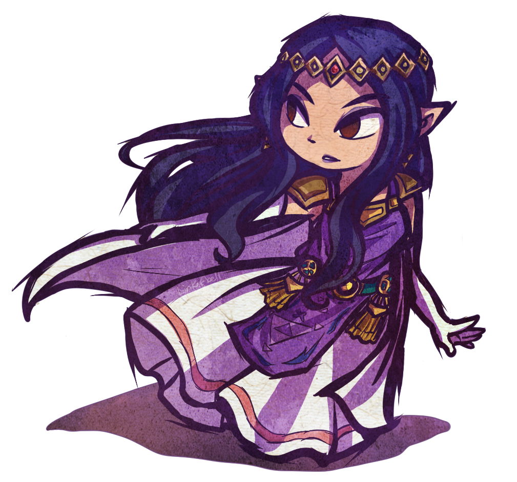 dress duplicate gloves headband linkerbell long_hair pixel-perfect_duplicate pointy_ears princess princess_hilda purple_hair purple_lips the_legend_of_zelda the_legend_of_zelda:_a_link_between_worlds toon_(style)