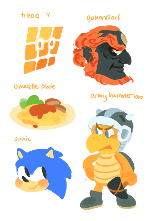 ganondorf gigi_d.g. hammer_brothers hedgehog omelet sonic_(series) sonic_the_hedgehog source_request the_legend_of_zelda tileoid_y turtle