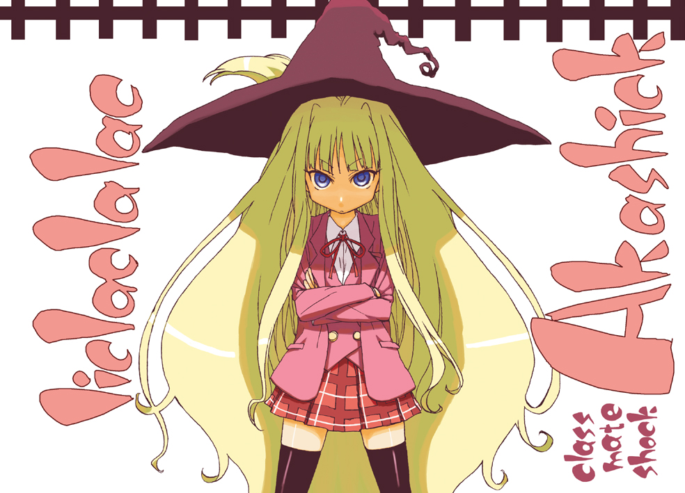 blue_eyes evangeline_a_k_mcdowell hat long_hair mahou_sensei_negima mahou_sensei_negima! mikami_komata school_uniform skirt thigh-highs thighhighs vampire witch witch_hat