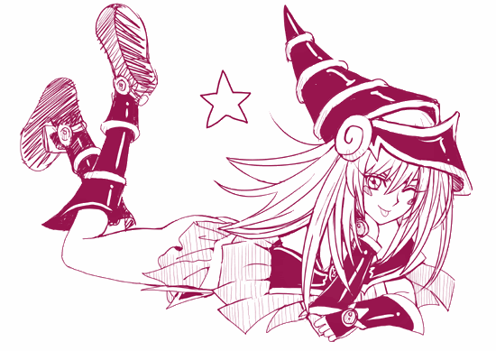 ass blush_stickers boots dark_magician_girl gloves hat legs_up lying monochrome on_stomach purple simple_background skirt star tongue white_background wink wizard_hat yu-gi-oh! yuu-gi-ou yuu-gi-ou_duel_monsters