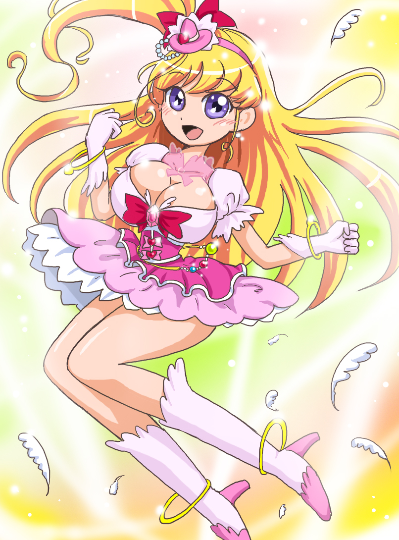 1girl asahina_mirai breasts cure_miracle large_breasts mahou_girls_precure! precure solo thighs