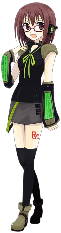 1girl ankle_boots black_legwear boots bow brown_eyes brown_hair choker detached_sleeves full_body glasses headset kneehighs leg_tattoo miniskirt official_art outline short_hair short_sleeves skirt smile solo soune_ria tattoo third-party_source utau white_outline