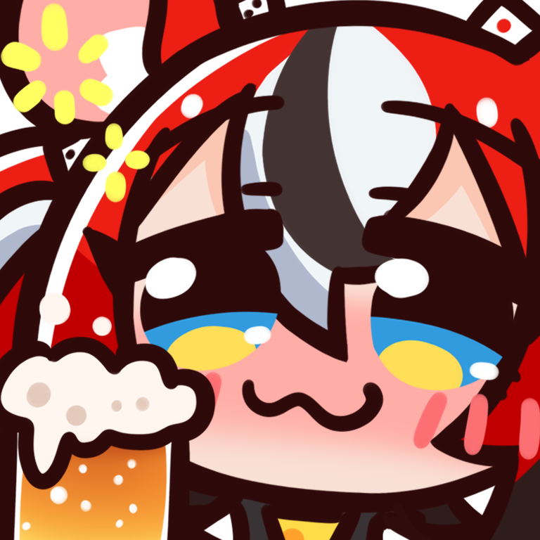 1girl :3 alcohol animal_ears beer beer_mug black_hair blue_eyes blush chibi chroneco commentary cup drunk english_commentary full-face_blush hakos_baelz half-closed_eyes hand_up hololive hololive_english looking_at_viewer mouse_ears mouse_girl mug multicolored_hair portrait redhead solo straight-on streaked_hair transparent_background virtual_youtuber white_hair