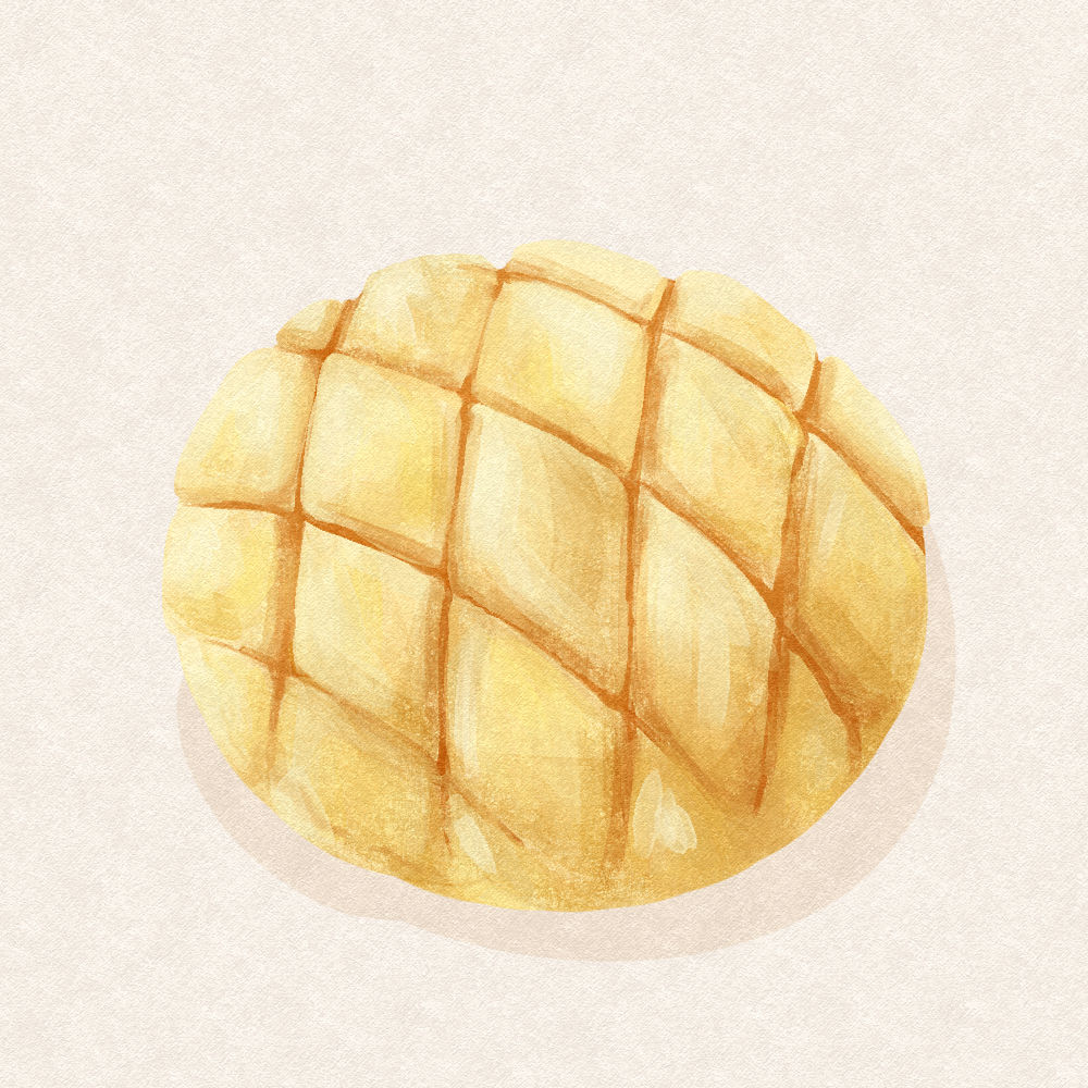 argyle bread clothing_cutout commentary_request food food_focus melon_bread no_humans original pastry shadow simple_background totoyoyosusu white_background