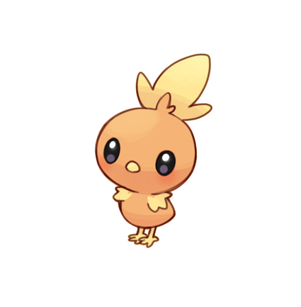 beak black_eyes commentary_request full_body korean_commentary lowres mongguri no_humans pokemon pokemon_(creature) simple_background solo standing toes torchic white_background