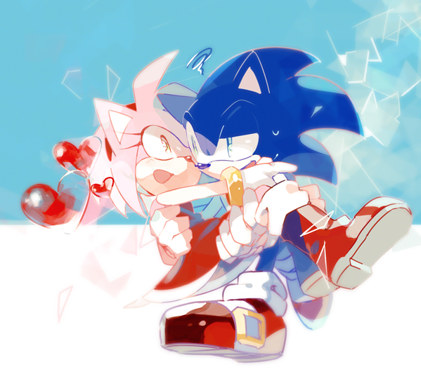 1boy 1girl amy_rose carrying dress furry furry_female furry_male gloves heart open_mouth princess_carry red_dress shoes sirasudon3 smile sneakers sonic_(series) sonic_the_hedgehog sweatdrop white_gloves