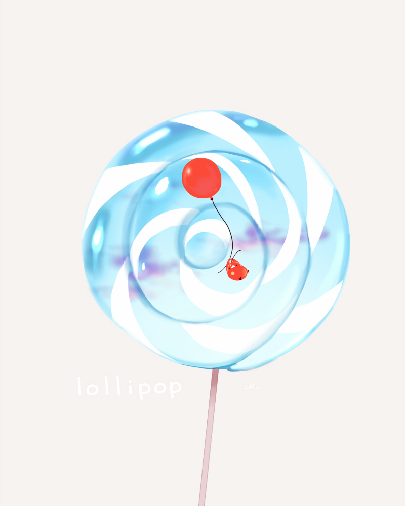 animal_focus balloon bird candy chai chibi clouds commentary food food_focus lollipop no_humans original see-through shiny simple_background sky undersized_animal white_background