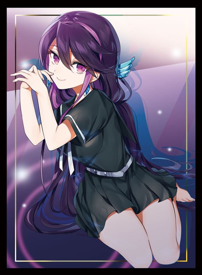 1girl bangs blush kurosaki_ruri long_hair multicolored_hair ninahachi pink_eyes purple_hair school_uniform two-tone_hair yu-gi-oh! yu-gi-oh!_arc-v yuu-gi-ou yuu-gi-ou_arc-v