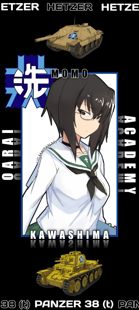 emblem girls_und_panzer highres kawashima_momo ooarai_(emblem) ooarai_military_uniform ooarai_school_uniform school_uniform