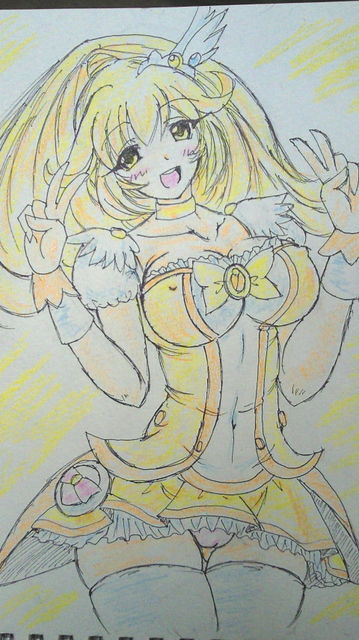 cure_peace curvy kise_yayoi older panties pantyshot plump precure smile_precure! traditional_media underwear