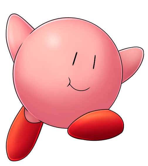 artist_request colored_skin kirby kirby_(series) no_humans pink_skin red_footwear retro_artstyle solo source_request white_background