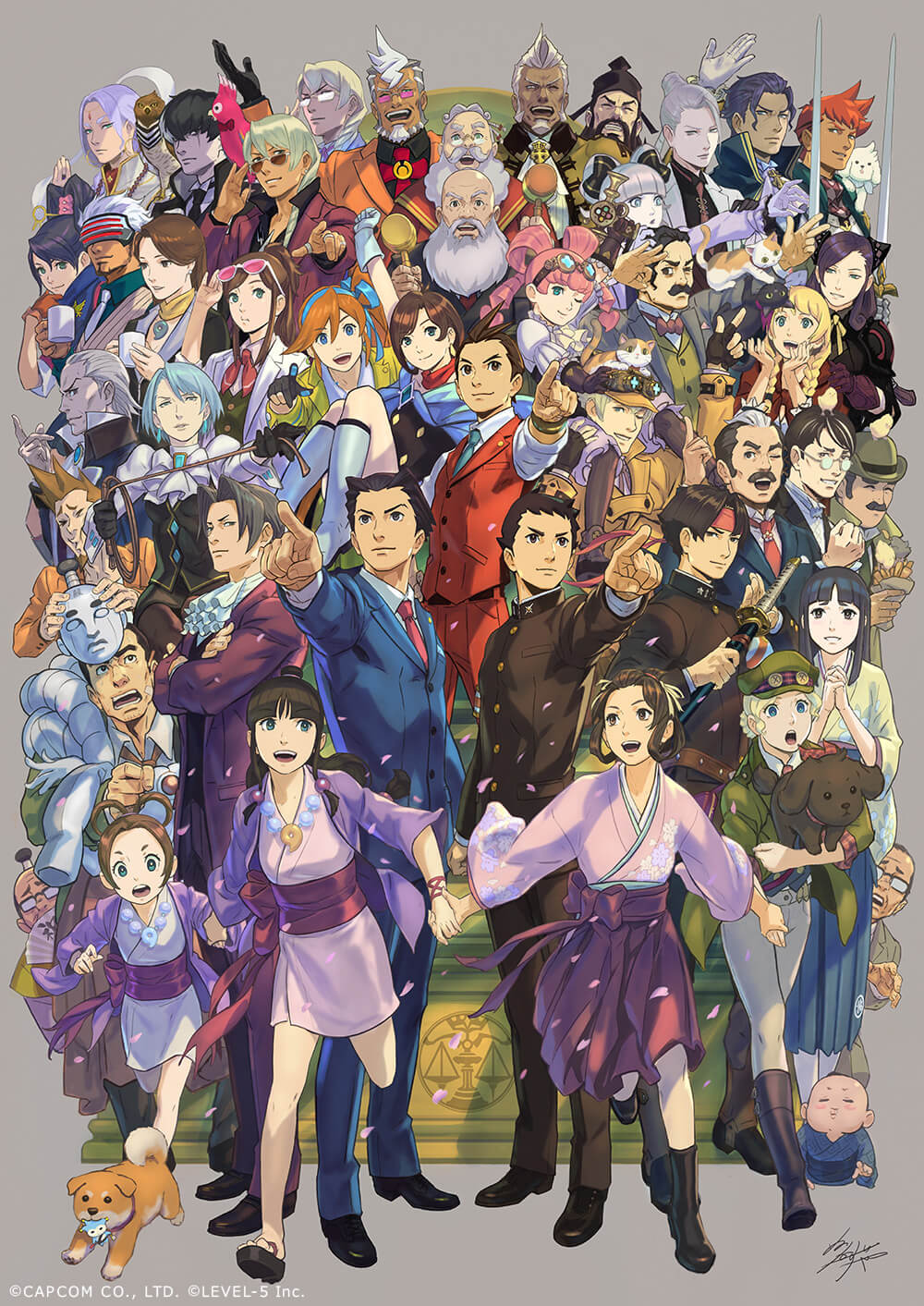&gt;_&lt; 6+boys 6+girls ^_^ absolutely_everyone ace_attorney adjusting_eyewear aido_nosa all_fours animal animal_on_arm animal_on_head animal_on_shoulder antenna_hair apollo_justice apollo_justice:_ace_attorney aqua_necktie aqua_shirt arm_up artist_name artist_request ascot athena_cykes baby bald bandaid bandaid_on_face bandana bangs barok_van_zieks beard bird bird_on_shoulder black-framed_eyewear black_bow black_coat black_dress black_footwear black_gloves black_headwear black_jacket black_legwear black_necktie black_pants black_shirt black_skirt black_vest blonde_hair bloomers blue-tinted_eyewear blue_badger blue_cape blue_eyes blue_hair blue_jacket blue_kimono blue_pants blue_ribbon blue_scarf blue_vest blunt_bangs blush_stickers bob_cut boots bow bowler_hat bowtie bracelet braid braided_bun breast_pocket breasts brooch brothers brown-tinted_eyewear brown_eyes brown_footwear cabbie_hat cape carrying cat cheek_press chick child circlet closed_eyes coat collared_shirt commentary_request courtney_sithe cousins crossed_arms cup damon_gant dark-skinned_male dark_skin darklaw_(professor_layton_vs_phoenix_wright) deerstalker dick_gumshoe dog dress drill_hair eagle earrings eating ema_skye espella_cantabella everyone eye_contact eyebrows_visible_through_hair eyewear_on_head eyewear_on_headwear facial_hair finger_on_trigger fish_and_chips flat_chest floral_print food forehead formal franziska_von_karma full_body gavel gina_lestrade glasses gloves godot_(ace_attorney) goggles green_coat green_eyes green_headwear green_jacket green_necktie grey_background grey_hair grey_jacket grin gun hagoromo hair_between_eyes hair_bow hair_cones hair_intakes hair_ornament hair_ribbon hair_rings hair_stick hair_tie hairband hakama half-closed_eyes hammer hand_fan hand_on_another's_head hand_on_another's_shoulder hand_up handgun hands_up haori happy hat herlock_sholmes high_collar high_ponytail highres holding holding_animal holding_clothes holding_cup holding_dog holding_fan holding_food holding_hammer holding_mask holding_sword holding_weapon holding_whip index_finger_raised interlocked_fingers jacket japanese_clothes jewelry jpeg_artifacts juliet_sleeves katana kay_faraday kazuma_asogi kimono klavier_gavin knee_boots knees_together_feet_apart kristoph_gavin labcoat larry_butz leg_up long_beard long_hair long_sleeves looking_at_another looking_to_the_side looking_up mael_stronghart magatama magatama_necklace manfred_von_karma maria_gorey mask maya_fey mia_fey miniskirt missile_(ace_attorney) mole mole_under_eye mouth_hold mug multicolored_hair multiple_boys multiple_girls mustache mutton_chops nahyuta_sahdmadhi neck_ribbon necklace necktie obi official_art ok_sign old old_man on_head one_eye_closed opaque_glasses open_clothes open_coat open_jacket open_mouth orange_gloves orange_hair orange_jacket outstretched_arm own_hands_clasped own_hands_together pants pantyhose parrot partially_fingerless_gloves pearl_fey pencil pencil_behind_ear pencil_skirt petals phoenix_wright:_ace_attorney phoenix_wright:_ace_attorney_-_dual_destinies phoenix_wright:_ace_attorney_-_justice_for_all phoenix_wright:_ace_attorney_-_spirit_of_justice phoenix_wright:_ace_attorney_-_trials_and_tribulations piggyback pin pince-nez pink-tinted_eyewear pink_hair pink_kimono pocket pointing pointing_at_viewer pointing_up polly_(ace_attorney) professor_layton_vs._phoenix_wright:_ace_attorney profile puffy_sleeves purple_gloves purple_hair purple_hakama purple_jacket purple_ribbon red_bow red_bowtie red_cape red_coat red_hairband red_jacket red_necktie red_pants red_vest redhead rei_membami ribbon ring round_eyewear running sandals sapphire_(gemstone) sash satoru_hosonaga scar scar_across_eye scar_on_face scarf school_uniform seishiro_jigoku semi-rimless_eyewear shawl sheath sheathed shiba_inu shiny shiny_hair shirt short_dress short_hair short_kimono siblings side_ponytail sidelocks signature simon_blackquill simple_background sitting skirt sleeves_rolled_up small_breasts smile soseki_natsume spiky_hair standing standing_on_one_leg steel_samurai streaked_hair stubble suit susato_mikotoba swept_bangs sword taka_(ace_attorney) taketsuchi_auchi teeth the_great_ace_attorney the_great_ace_attorney:_adventures the_great_ace_attorney_2:_resolve the_judge_(ace_attorney) tied_hair tinted_eyewear tobias_gregson topknot trucy_wright twin_braids twin_drills twintails two-tone_hair underwear v-shaped_eyebrows vest w wagahai_(ace_attorney) watermark weapon white-framed_eyewear white_ascot white_bloomers white_bow white_bowtie white_coat white_footwear white_gloves white_hair white_kimono white_necktie white_pants white_ribbon white_shirt wide-eyed wide_sleeves winston_payne yellow_bow yellow_bowtie yellow_jacket yellow_kimono yellow_ribbon yujin_mikotoba zacharias_barnham