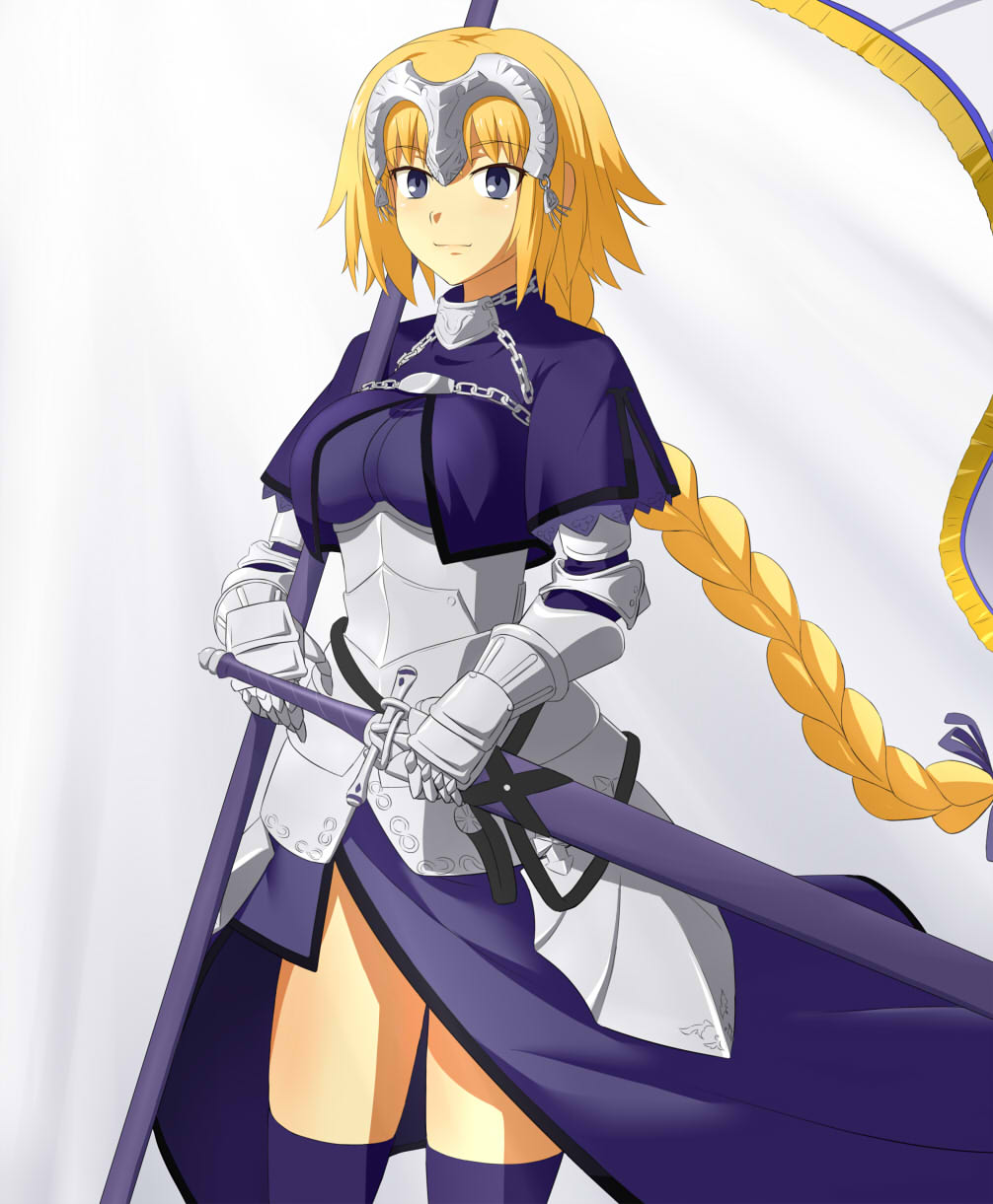 1girl bangs black_choker black_dress black_gloves black_legwear black_panties blonde_hair blue_gloves blush bow braid breasts capelet choker cleavage cleavage_cutout collarbone commentary_request dress eyebrows_visible_through_hair fate/apocrypha fate/grand_order fate_(series) flower gloves hair_between_eyes hair_bow hair_flower hair_ornament hand_up head_tilt indoors j_ack11 jeanne_d'arc_(fate) jeanne_d'arc_(fate)_(all) large_breasts long_hair looking_at_viewer panties parted_lips see-through single_braid sleeveless sleeveless_dress solo thigh-highs underwear very_long_hair violet_eyes