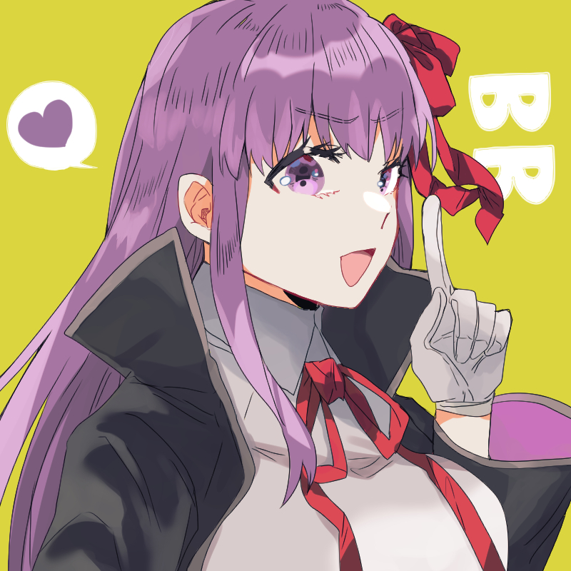 1girl bangs bb_(fate)_(all) bb_(fate/extra_ccc) black_coat black_skirt breasts coat fate/extra fate/extra_ccc fate/grand_order fate_(series) gloves hair_ribbon high-waist_skirt highres holding holding_wand large_breasts leotard long_hair long_sleeves looking_at_viewer mlo_8828 neck_ribbon open_clothes open_coat popped_collar purple_hair red_ribbon ribbon skirt smile very_long_hair violet_eyes wand white_gloves white_leotard wide_sleeves