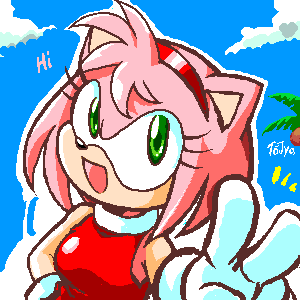 &gt; amy_rose simple_background sonic tojyo