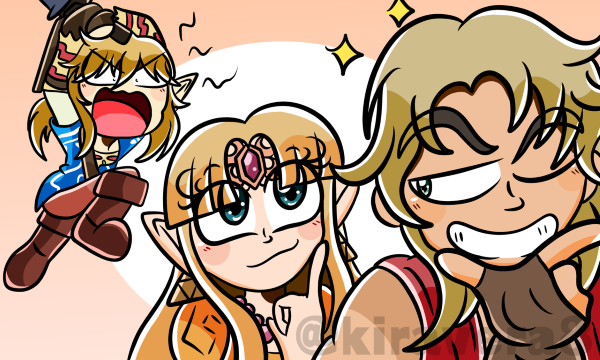 attack blush flirting hetero jealous jealousy ken_masters like link love_triangle master_sword one_eye_closed pose princess_zelda smile street_fighter super_smash_bros. sword the_legend_of_zelda weapon