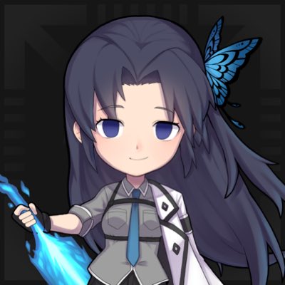 1girl blue_eyes bug butterfly holding holding_weapon long_hair looking_at_viewer lowres official_art pale_skin polygon_project purple_hair solo virtual_youtuber weapon xxi_(polygon)