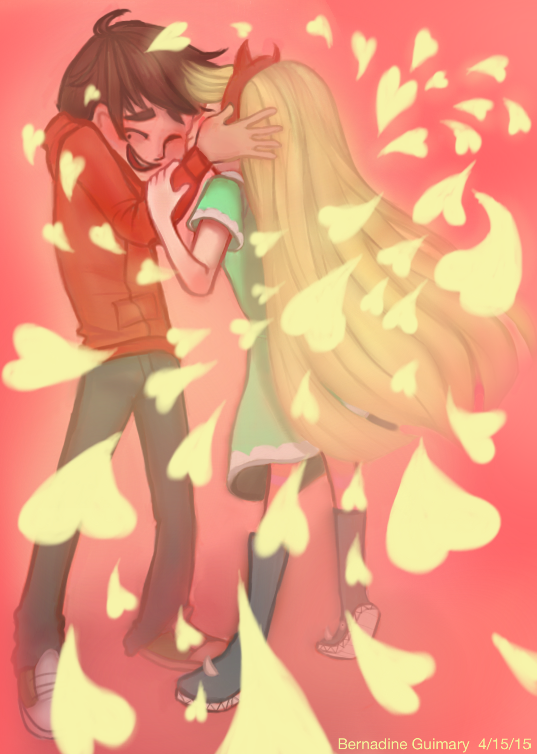 1boy 1girl blonde_hair brown_hair female horns male marco_diaz star_butterfly star_vs_the_forces_of_evil