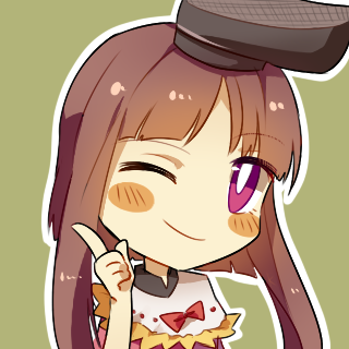 1girl black_headwear blush blush_stickers bow brown_hair closed_mouth dress eyebrows_visible_through_hair green_background hat index_finger_raised keiko_(emoticon) lowres nishida_satono one_eye_closed pink_dress portrait red_bow short_hair_with_long_locks simple_background smile solo touhou violet_eyes