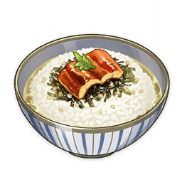 artist_request bowl commentary english_commentary fish_(food) food food_focus garnish genshin_impact leaf lowres no_humans official_art rice seaweed sesame_seeds still_life third-party_source transparent_background