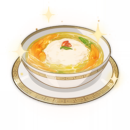 artist_request bowl chicken_(food) commentary english_commentary food food_focus garnish genshin_impact lowres no_humans official_art plate soup sparkle still_life third-party_source transparent_background