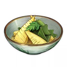 artist_request bamboo_shoot bowl commentary english_commentary food food_focus garnish genshin_impact leaf lowres no_humans official_art seaweed soup still_life third-party_source transparent_background
