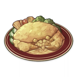 artist_request broccoli carrot cherry_tomato commentary crab cucumber cucumber_slice english_commentary food food_focus genshin_impact lowres muted_color no_humans official_art plate sauce still_life third-party_source tomato transparent_background