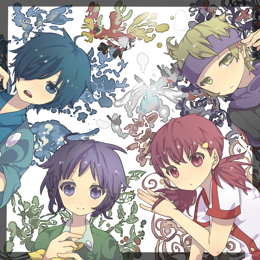 bad_id blonde_hair blue_eyes blue_hair gengar gym_leader hayato_(pokemon) headband ho-oh lugia matsuba_(pokemon) miltank nintendo pidgeotto pink_eyes pink_hair pokemon pokemon_(game) pokemon_gsc purple_eyes purple_hair scarf scyther smile tsukushi_(pokemon) twintails uchike violet_eyes