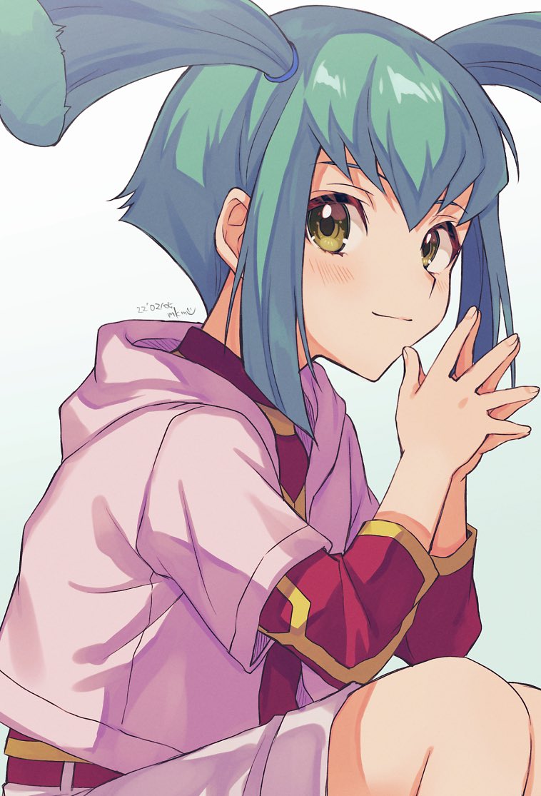 1girl 2020 aqua_hair bangs border closed_mouth crossed_arms dated eyebrows_visible_through_hair green_eyes hood hooded_jacket jacket long_hair long_sleeves luca luca_(yu-gi-oh!) mikami_(mkm0v0) open_clothes open_jacket outside_border pink_jacket short_over_long_sleeves short_sleeves siblings smile solo twintails white_border white_jacket wristband yu-gi-oh! yu-gi-oh!_5d's yuu-gi-ou yuu-gi-ou_5d's