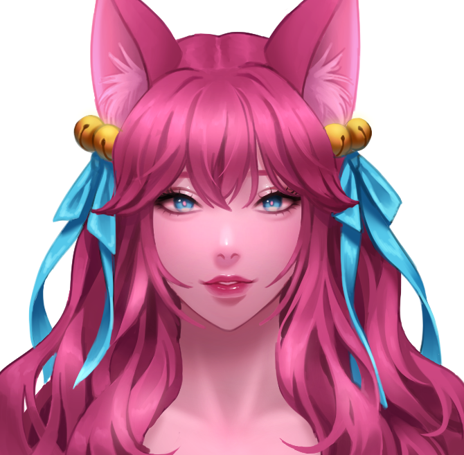 1girl ahri_(league_of_legends) animal_ear_fluff animal_ears bangs bell breasts collarbone facial_mark fox_ears green_eyes green_ribbon hair_bell hair_ornament hair_ribbon league_of_legends long_hair looking_at_viewer parted_lips portrait ribbon sella_423 simple_background smile solo spirit_blossom_(league_of_legends) spirit_blossom_ahri teeth white_background