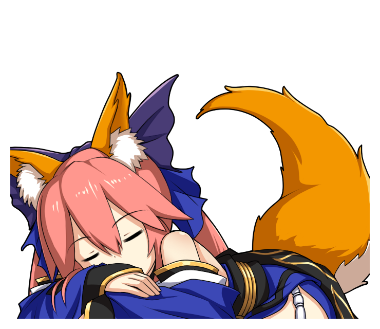 1girl animal_ear_fluff animal_ears blue_bow blue_kimono blue_ribbon bow closed_eyes eyebrows_visible_through_hair fate/extella fate/extra fate/extra_ccc fate/grand_order fate_(series) fox_ears fox_girl fox_tail hair_ribbon japanese_clothes kimono long_hair lying on_side pink_hair rhy1356 ribbon simple_background sleeping solo split_ponytail tail tamamo_(fate) tamamo_no_mae_(fate/extra) transparent_background