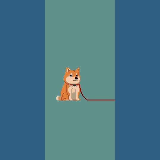 animated animated_gif blue_background dog green_background leash leash_pull no_humans original pixel_art shiba_inu wanpaku_pixels