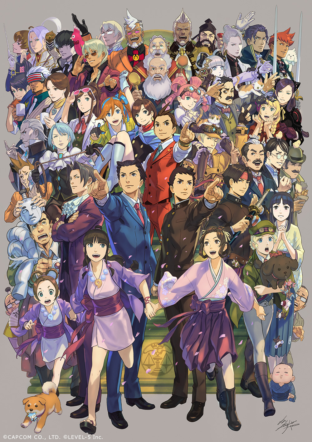 &gt;_&lt; 6+boys 6+girls ^_^ absolutely_everyone ace_attorney ace_attorney_investigations ace_attorney_investigations_2 adjusting_eyewear aido_nosa all_fours animal animal_on_arm animal_on_head animal_on_shoulder antenna_hair apollo_justice apollo_justice:_ace_attorney aqua_necktie aqua_shirt arm_up artist_name ascot athena_cykes baby bald bandaid bandaid_on_face bandana bangs barok_van_zieks beard bird bird_on_shoulder black-framed_eyewear black_bow black_coat black_dress black_footwear black_gloves black_headwear black_jacket black_legwear black_necktie black_pants black_shirt black_skirt black_vest blonde_hair bloomers blue-tinted_eyewear blue_badger blue_cape blue_eyes blue_hair blue_jacket blue_kimono blue_pants blue_ribbon blue_scarf blue_suit blue_vest blunt_bangs blush_stickers bob_cut boots bow bowler_hat bowtie bracelet braid braided_bun breast_pocket breasts brooch brothers brown-tinted_eyewear brown_eyes brown_footwear cabbie_hat cape carrying cat cheek_press chick child circlet closed_eyes coat collared_shirt commentary_request courtney_sithe cousins cravat crossed_arms cup damon_gant dark-skinned_male dark_skin darklaw_(professor_layton_vs_phoenix_wright) deerstalker dick_gumshoe dog dress drill_hair eagle earrings eating ema_skye espella_cantabella everyone eye_contact eyebrows_visible_through_hair eyewear_on_head eyewear_on_headwear facial_hair finger_on_trigger fish_and_chips flat_chest floral_print food forehead formal franziska_von_karma full_body gavel gina_lestrade glasses glasses_on_head gloves godot_(ace_attorney) goggles green_coat green_eyes green_headwear green_jacket green_necktie grey_background grey_hair grey_jacket grin gun hagoromo hair_between_eyes hair_bow hair_cones hair_intakes hair_ornament hair_ribbon hair_rings hair_stick hair_tie hairband hakama half-closed_eyes hammer hand_fan hand_on_another's_head hand_on_another's_shoulder hand_up handgun hands_up haori happy hat hawk herlock_sholmes high_collar high_ponytail highres holding holding_animal holding_clothes holding_cup holding_dog holding_fan holding_food holding_hammer holding_mask holding_sword holding_weapon holding_whip ichiyanagi_yumihiko index_finger_raised interlocked_fingers jacket japanese_clothes jewelry jpeg_artifacts juliet_sleeves katana kay_faraday kazuma_asogi kimono klavier_gavin knee_boots knees_together_feet_apart kristoph_gavin labcoat larry_butz leg_up long_beard long_hair long_sleeves looking_at_another looking_to_the_side looking_up mael_stronghart magatama magatama_necklace manfred_von_karma maria_gorey mask maya_fey mia_fey miles_edgeworth miniskirt missile_(ace_attorney) mole mole_under_eye mouth_hold mug multicolored_hair multiple_boys multiple_girls mustache mutton_chops nahyuta_sahdmadhi neck_ribbon necklace necktie nuri_kazuya obi official_art ok_sign old old_man on_head one_eye_closed opaque_glasses open_clothes open_coat open_jacket open_mouth orange_gloves orange_hair orange_jacket orange_suit outstretched_arm own_hands_clasped own_hands_together pants pantyhose parrot partially_fingerless_gloves pearl_fey pencil pencil_behind_ear pencil_skirt petals phoenix_wright:_ace_attorney phoenix_wright:_ace_attorney_-_dual_destinies phoenix_wright:_ace_attorney_-_justice_for_all phoenix_wright:_ace_attorney_-_spirit_of_justice phoenix_wright:_ace_attorney_-_trials_and_tribulations piggyback pin pince-nez pink-tinted_eyewear pink_glasses pink_hair pink_kimono pocket pointing pointing_at_viewer pointing_up polly_(ace_attorney) professor_layton_vs._phoenix_wright:_ace_attorney profile puffy_sleeves purple_gloves purple_hair purple_hakama purple_jacket purple_ribbon red_bow red_bowtie red_cape red_coat red_hairband red_jacket red_necktie red_pants red_vest redhead rei_membami revision ribbon ring round_eyewear running sandals sapphire_(gemstone) sash satoru_hosonaga scar scar_across_eye scar_on_face scarf school_uniform seishiro_jigoku semi-rimless_eyewear shawl sheath sheathed shiba_inu shiny shiny_hair shirt short_dress short_hair short_kimono siblings side_ponytail sidelocks signature simon_blackquill simple_background sitting skirt sleeves_rolled_up small_breasts smile soseki_natsume spiky_hair standing standing_on_one_leg steel_samurai streaked_hair stubble suit susato_mikotoba swept_bangs sword taka_(ace_attorney) taketsuchi_auchi teeth the_great_ace_attorney the_great_ace_attorney:_adventures the_great_ace_attorney_2:_resolve the_judge_(ace_attorney) thighs tied_hair tinted_eyewear tobias_gregson topknot trucy_wright twin_braids twin_drills twintails two-tone_hair underwear v-shaped_eyebrows vest w wagahai_(ace_attorney) watermark weapon whip white-framed_eyewear white_ascot white_bloomers white_bow white_bowtie white_coat white_footwear white_gloves white_hair white_kimono white_necktie white_pants white_ribbon white_shirt wide-eyed wide_sleeves winston_payne yellow_bow yellow_bowtie yellow_jacket yellow_kimono yellow_ribbon yujin_mikotoba zacharias_barnham