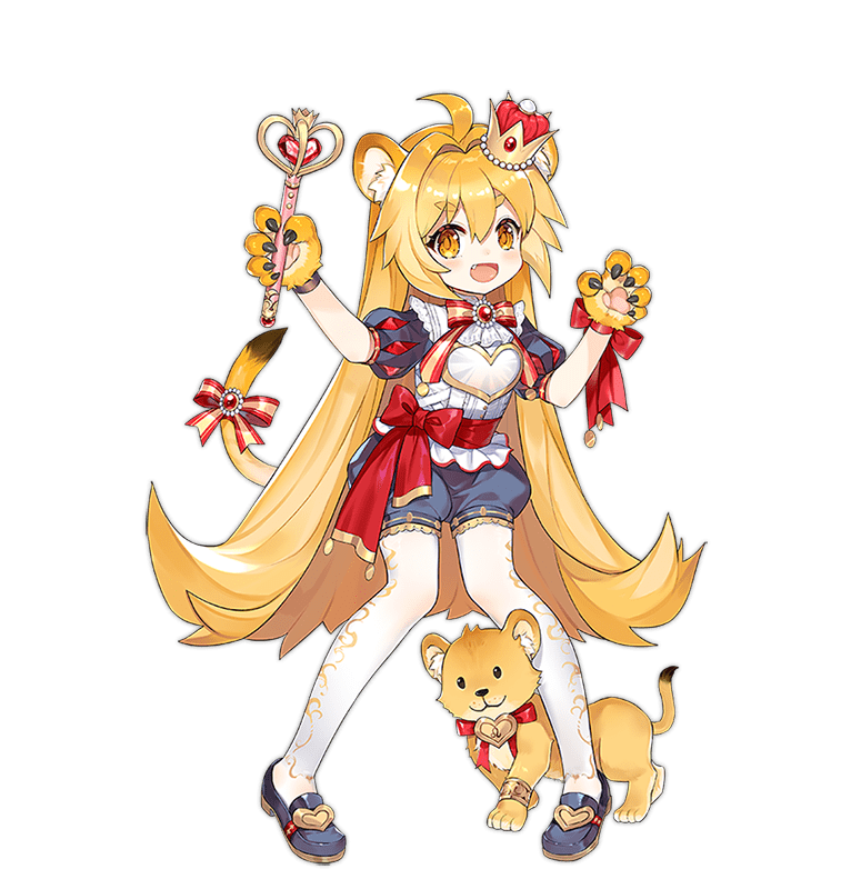 1girl :3 ahoge animal_ears animal_hands ark_order bangs black_shorts blonde_hair bow crown fang full_body gloves hatoyama_itsuru holding holding_wand leo_(ark_order) lion lion_ears lion_tail long_hair magical_girl mini_crown official_art pantyhose paw_gloves puffy_short_sleeves puffy_sleeves red_bow shirt short_sleeves shorts solo sparkle tachi-e tail tail_bow tail_ornament transparent_background v-shaped_eyebrows very_long_hair wand white_legwear white_shirt yellow_eyes