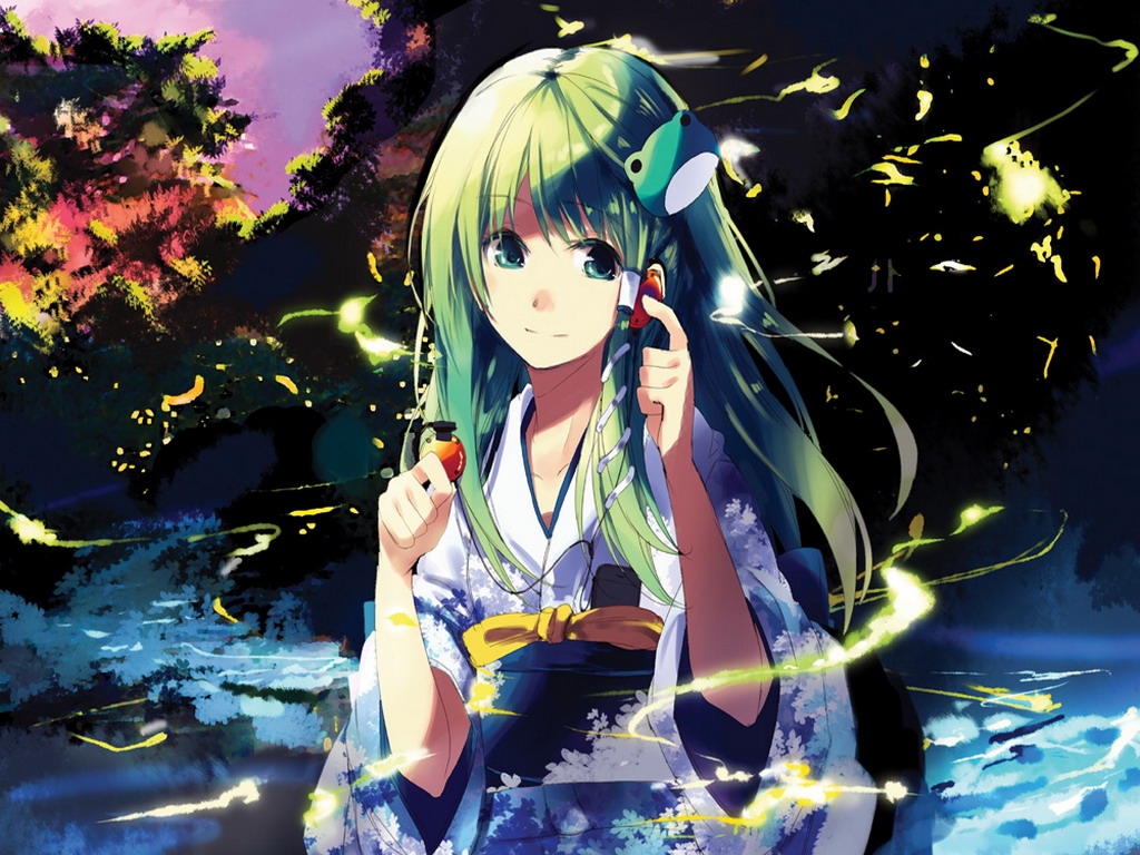 green_eyes green_hair kochiya_sanae long_hair touhou