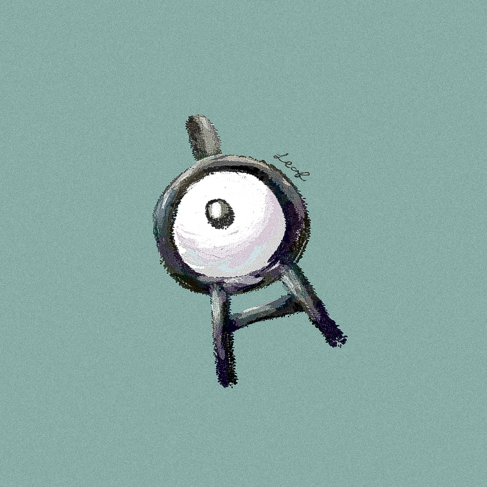 animal_focus artist_name black_eyes commentary_request full_body leaf_(pixiv17652941) no_humans one-eyed pokemon pokemon_(creature) signature single_eye sketch solo unown unown_a