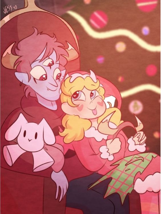1boy 1girl blonde_hair blue_eyes couple horns red_eyes redhead star_butterfly star_vs_the_forces_of_evil tom_lucitor