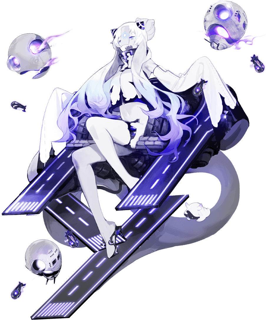 1girl abyssal_ship artist_request bare_shoulders blue_eyes detached_sleeves enemy_aircraft_(kancolle) fangs flight_deck full_body glowing glowing_eyes horns kantai_collection long_hair official_art ofuda open_mouth sleeves_past_fingers sleeves_past_wrists solo transparent_background white_hair