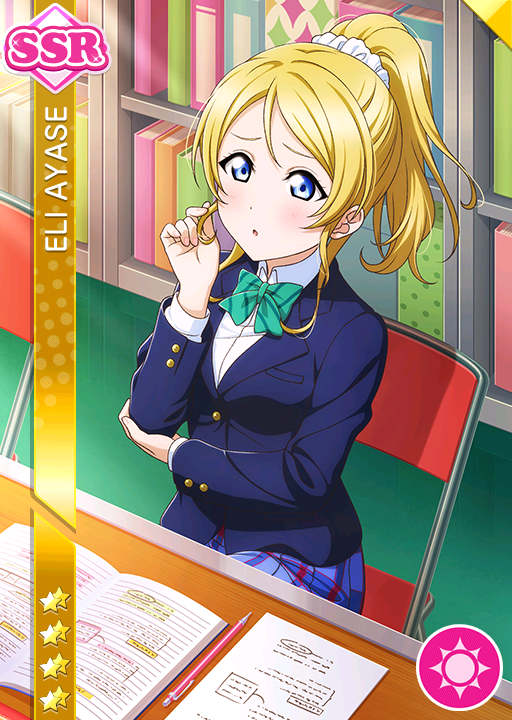 ayase_eli blonde_hair character_name green_eyes long_hair love_live!_school_idol_festival love_live!_school_idol_project ponytail school_uniform