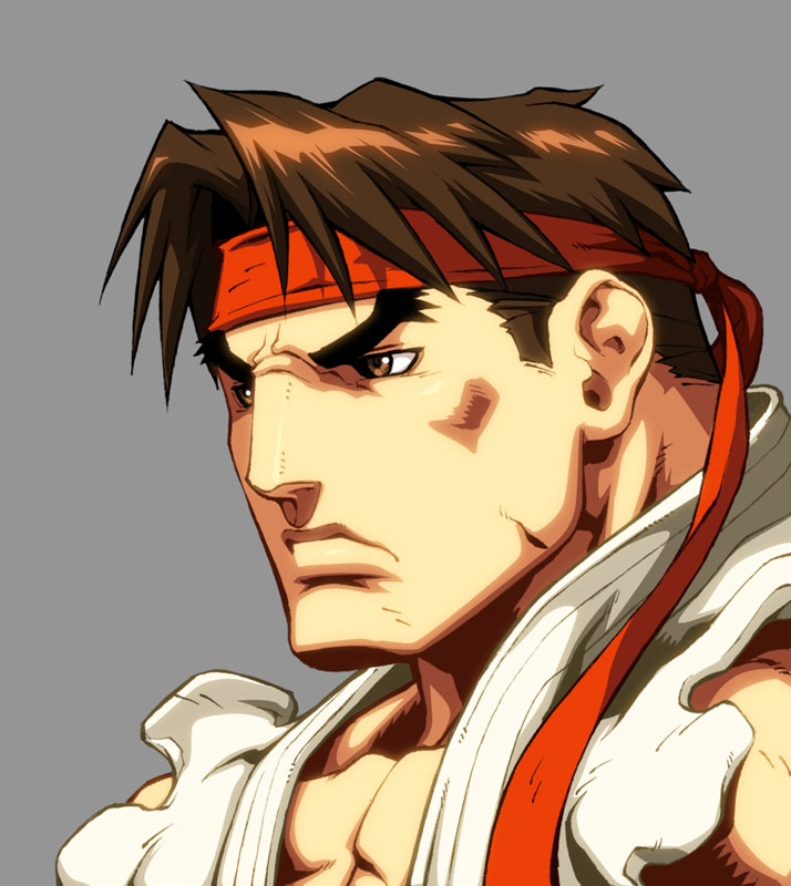 alvin_lee brown_hair capcom duplicate headband male muscle official_art ryu ryuu_(street_fighter) short_hair simple_background street_fighter street_fighter_ii super_street_fighter_ii_turbo_hd_remix udon_entertainment