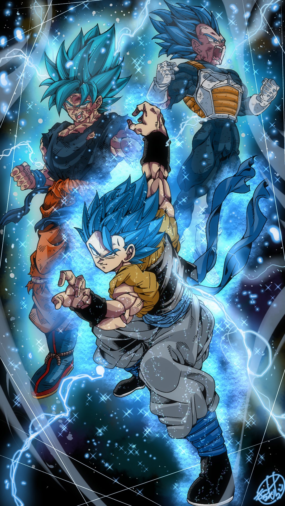 3boys abs armor blue_eyes blue_hair dragon_ball dragon_ball_super dragon_ball_super_super_hero fusion gogeta highres kinakomochi_(user_vedc2333) looking_at_viewer male_focus multiple_boys muscular muscular_male open_mouth saiyan saiyan_armor simple_background smile son_goku spiky_hair super_saiyan super_saiyan_blue vegeta