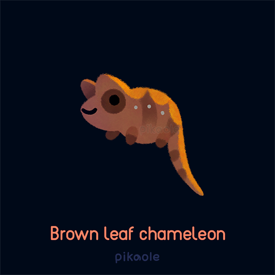 animal animal_focus artist_name black_background chameleon closed_mouth commentary english_text from_side lizard no_humans original pikaole simple_background smile standing watermark