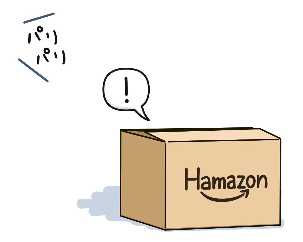 ! amazon_(company) box brand_name_imitation cardboard_box commentary_request hama!_(3toshinhmkz) kantai_collection no_humans simple_background speech_bubble spoken_exclamation_mark white_background