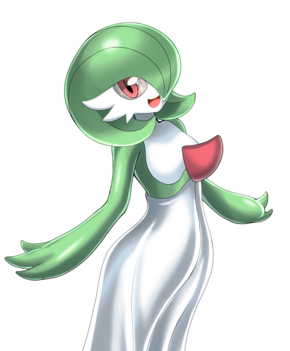 1girl bad_id bad_pixiv_id cosplay ditto duplica_(pokemon) gardevoir gardevoir_(cosplay) highres open_mouth photoshop_(medium) pokemon pokemon_(anime) pokemon_(classic_anime) pokemon_(creature) red_eyes shirt shoukin500 slime_(creature) slime_(substance) smile standing tagme white_background